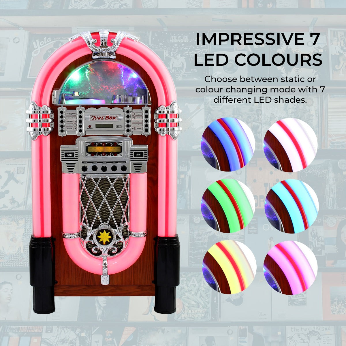 Retro Style Illuminated Jukebox Sound System