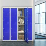 Metal Storage Lockers - Four Doors, Flatpacked, Blue