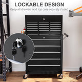 2-in-1 Lockable Tool Chest & Roller Cabinet – 14 Drawers