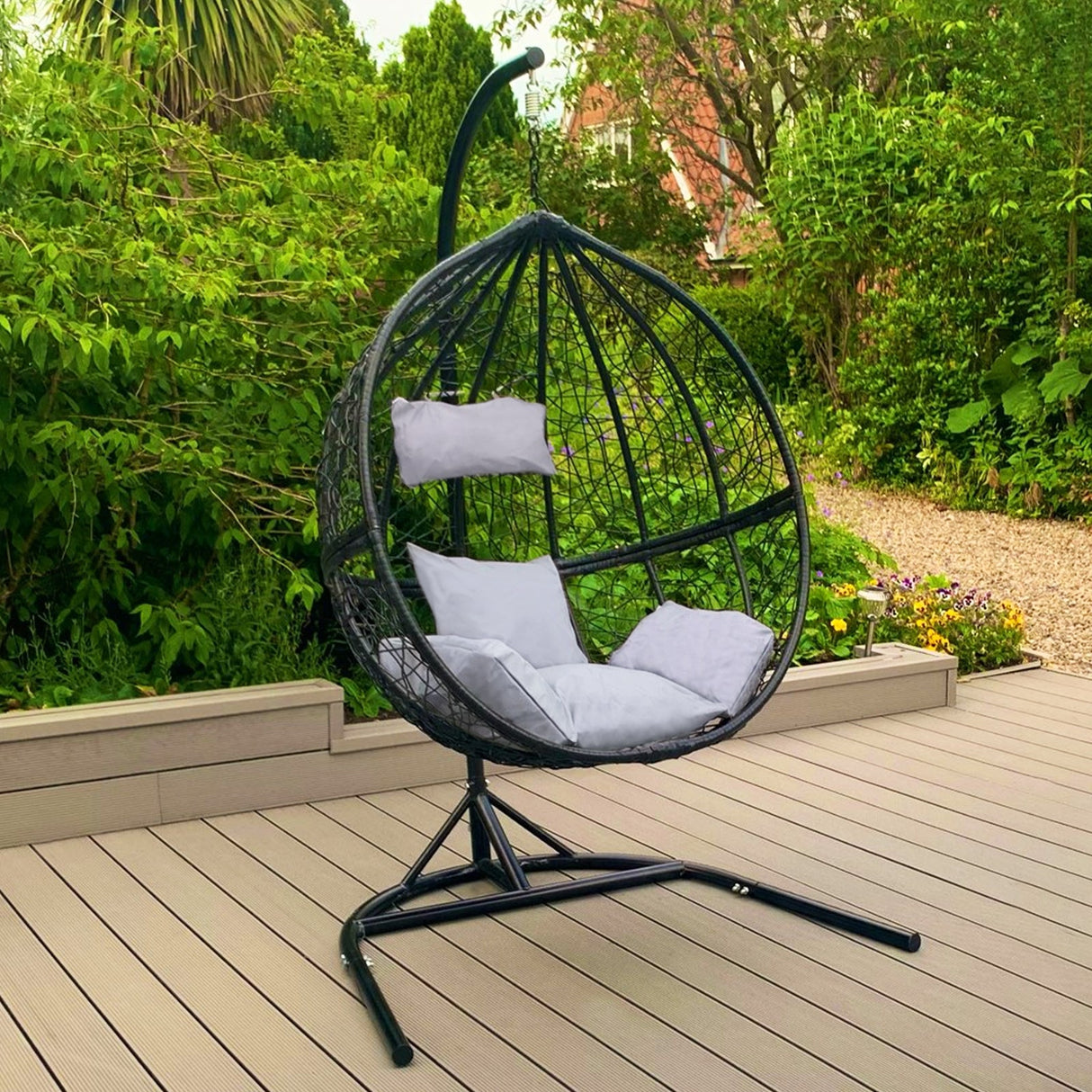 2 Black Egg Chairs