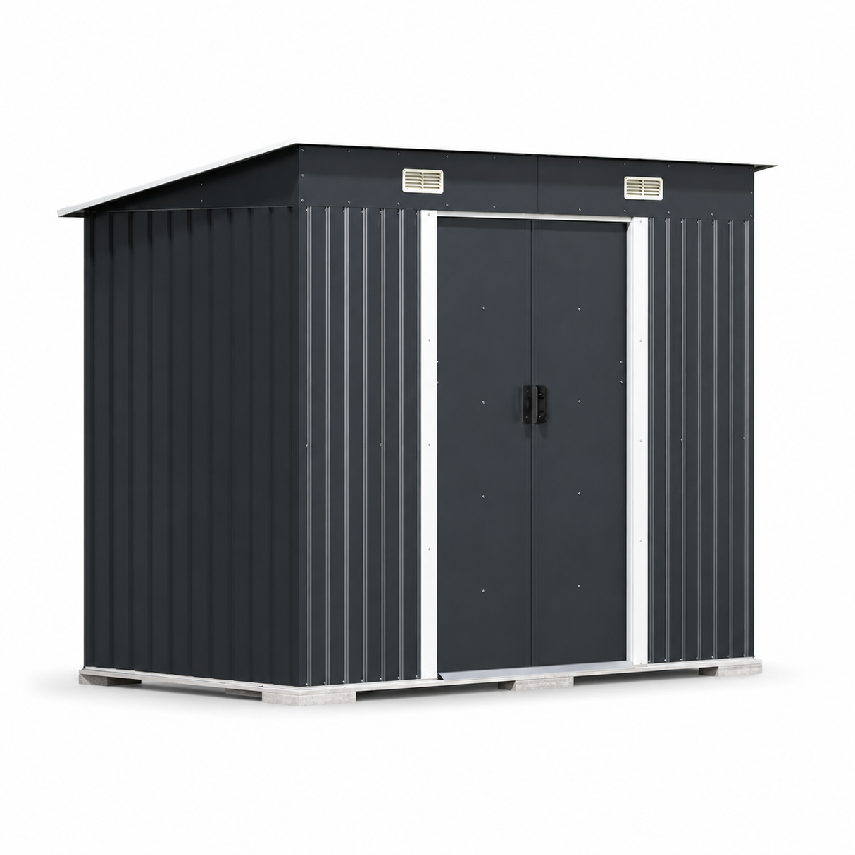 Metal Garden Storage Shed – Charcoal Black 7.81 x 4.3ft