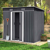 Metal Garden Storage Shed – Charcoal Black 7.81 x 4.3ft