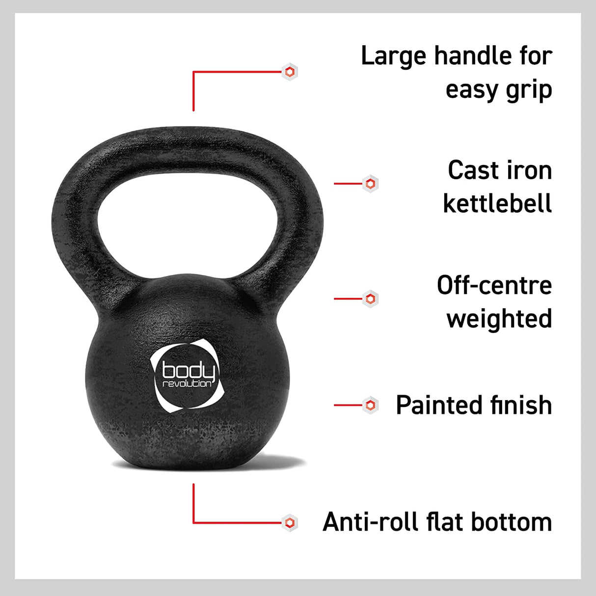 Body Revolution Cast Iron Kettlebells 2 kg - 28 kg