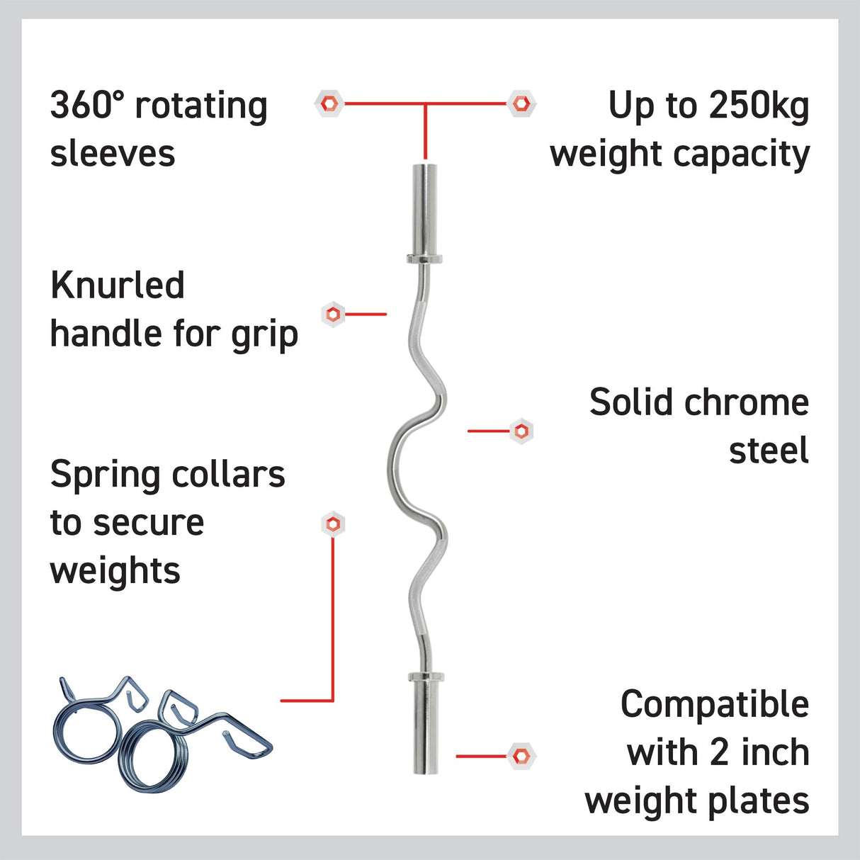 Body Revolution Olympic Super Curl EZ Barbell Bar - Body Revolution