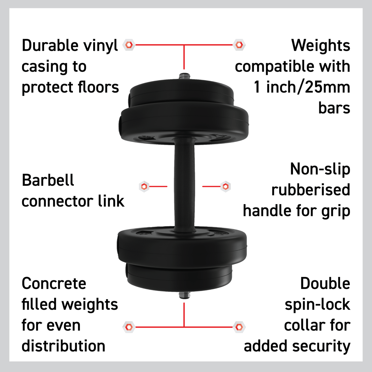 Body Revolution Vinyl Dumbbell Set    (10kg - 50kg)