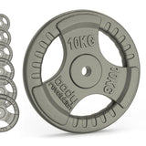 Cast Iron Weight Plates - 1" Standard Tri Grip Pairs (1.25 - 25 kg) - Body Revolution