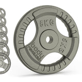 Cast Iron Weight Plates - 1" Standard Tri Grip Pairs (1.25 - 25 kg) - Body Revolution