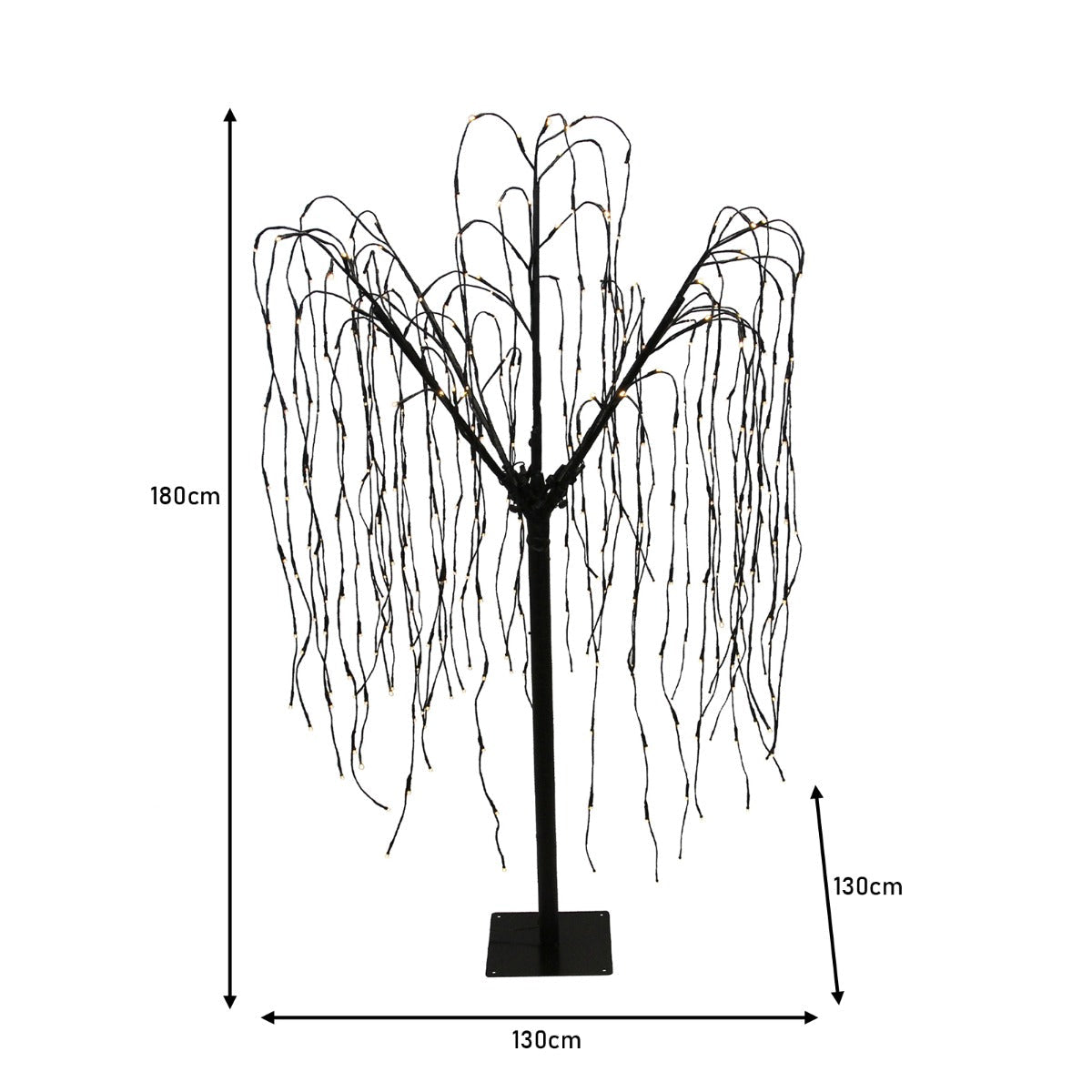 Weeping Willow Tree - 180cm Black 400 Warm White LED