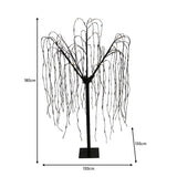 Weeping Willow Tree - 180cm Black 400 Cool White LED