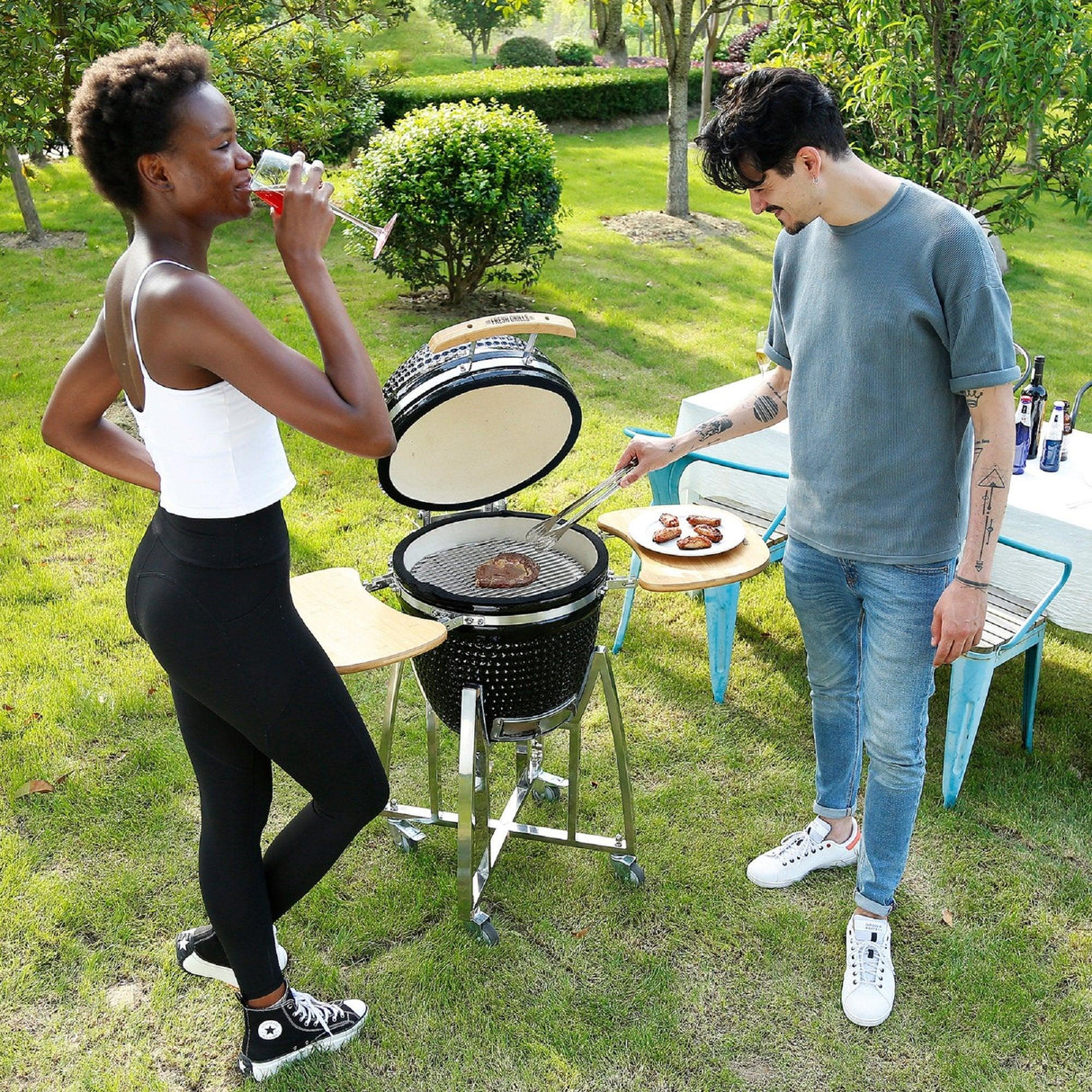 Fresh Grills Kamado Charcoal BBQ Grill 18" Maxi - Fresh Grills