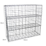 Gabion Baskets 100 x 30 x 30cm / 3 Pack