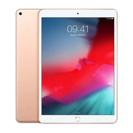 Rose gold refurbished Apple iPad Air 3rd Gen 10.5" with sleek design, vibrant display, and smooth glass surface showcasing a colorful background