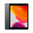 Refurbished Apple iPad 7th Gen 10.2" in space grey, featuring a sleek design, vibrant display, and smooth glass surface