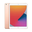 Gold refurbished Apple iPad 8th Gen 10.2" with a sleek design, vibrant display, and smooth edges, showcasing its modern technology