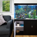 Aquarium Fish Tank & Cabinet with Complete Starter Kit - Black Tank & White Gravel