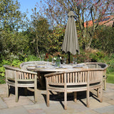 Beige Cantilever Parasol & Square Base