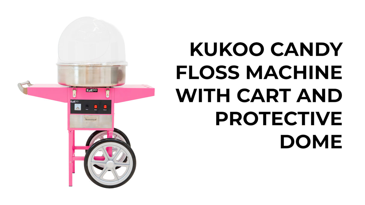 KuKoo Candy Floss Machine with Cart & Protective Dome