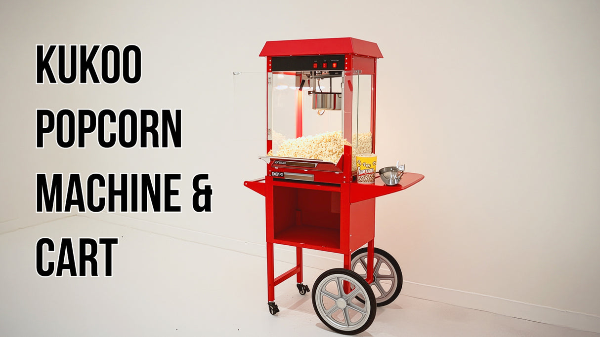 KuKoo Commercial 8oz Popcorn Maker Machine & Cart