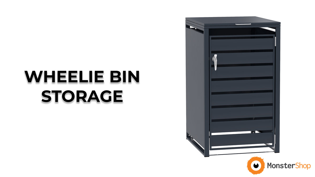 Single Wheelie Bin Metal Storage - Anthracite Grey Wood