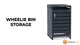 Single Wheelie Bin Metal Storage - Anthracite Grey Wood