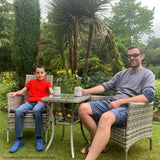 Jardí Rattan Bistro Set Black
