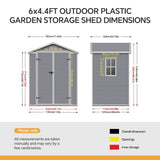 6x4ft Plastic Garden Storage Shed – Lockable Door
