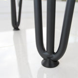 4 x 14" Hairpin Legs - 3 Prong - 12mm - Black