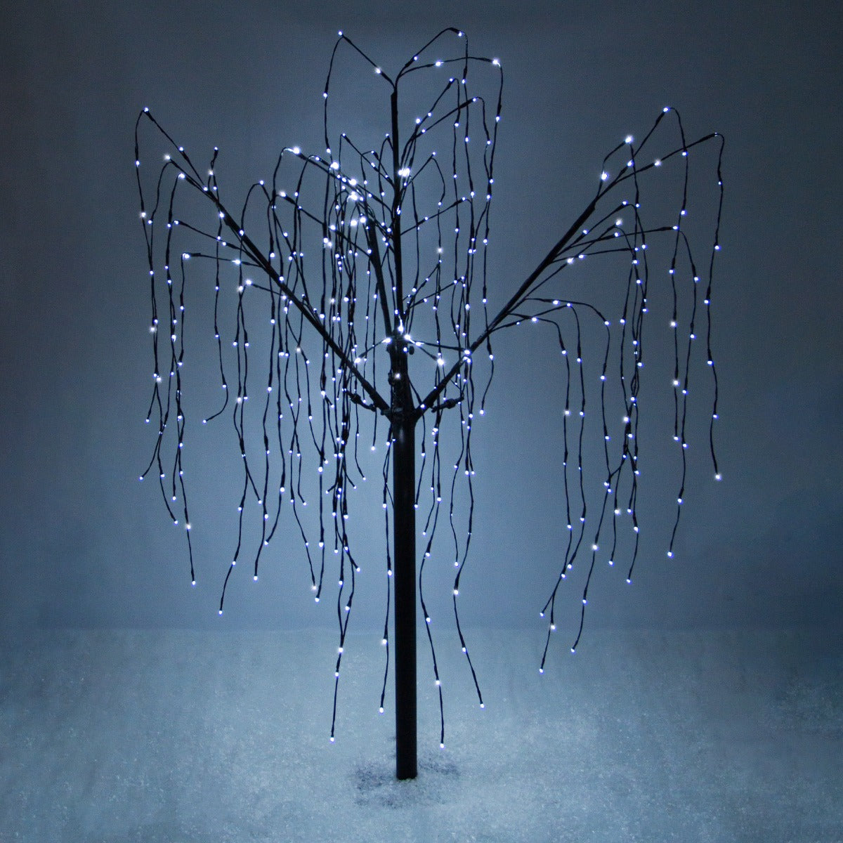 Weeping Willow Tree - 180cm Black 400 Cool White LED