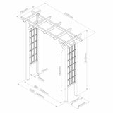 Flat Top Garden Arch with Trellis