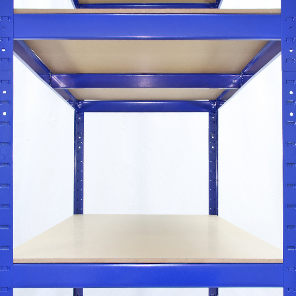 Monster Racking T-Rax Strong Storage Shelves, Blue, 120cm W, 60cm D, Set of 5