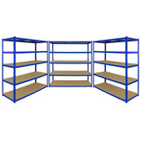 Monster Racking T-Rax 3 x Extra Wide Storage Shelves, Blue, 160cm W, 60cm D