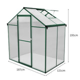 Polycarbonate Greenhouse 6ft x 4ft – Green