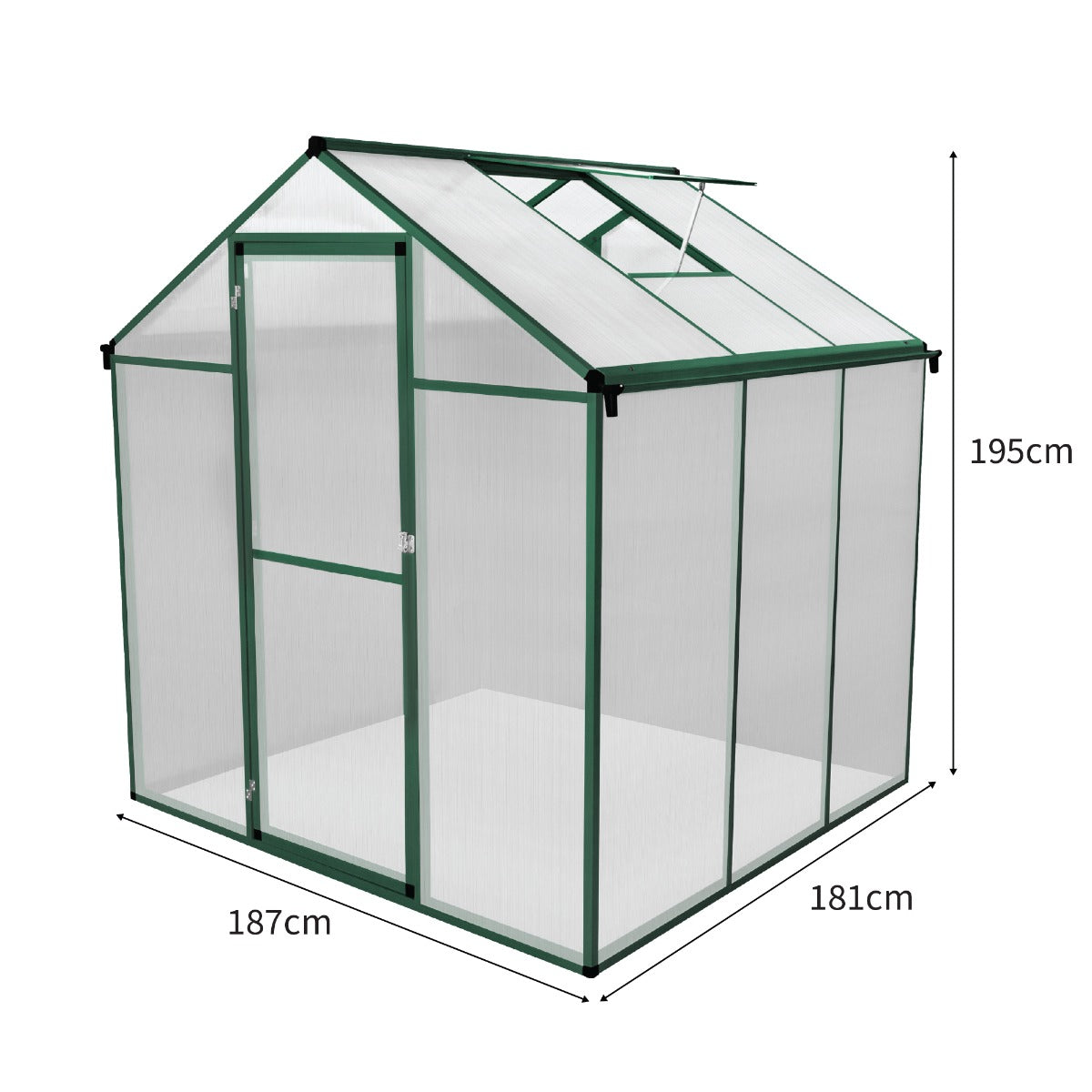 Polycarbonate Greenhouse 6ft x 6ft – Green