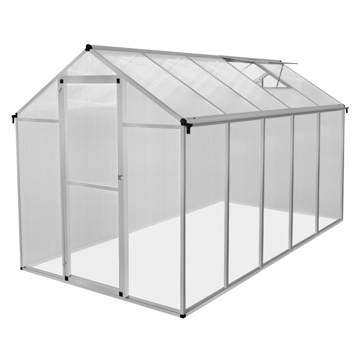 Polycarbonate Greenhouse 6ft x 10ft – Silver