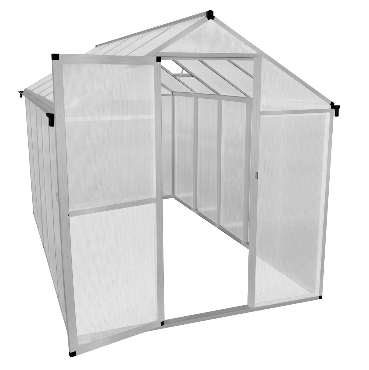 Polycarbonate Greenhouse 6ft x 10ft – Silver