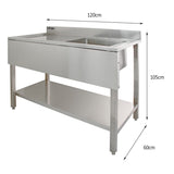 KuKoo Stainless Steel Catering Sink - Left Hand Drainer