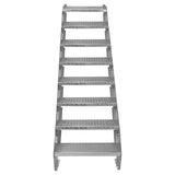 Adjustable 8 Section Galvanised Staircase - 600mm Wide