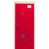 3 x Metal Storage Lockers - Two Doors, Red - Flatpack