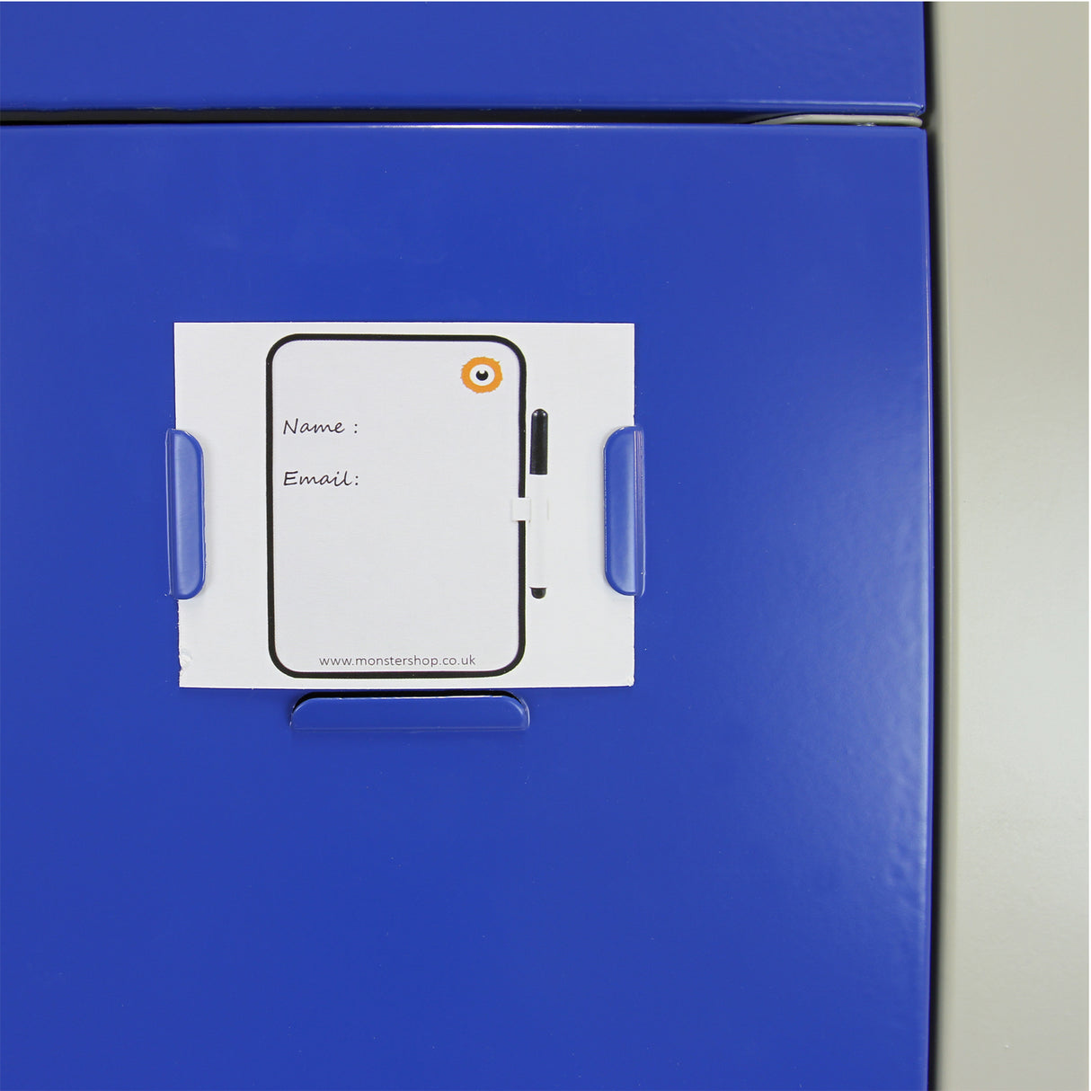 Metal Storage Lockers - Three Doors, Flatpacked, Blue