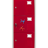 Metal Storage Lockers - Six Doors, Flatpacked, Red