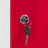 Metal Storage Lockers - Three Doors Wide, Red