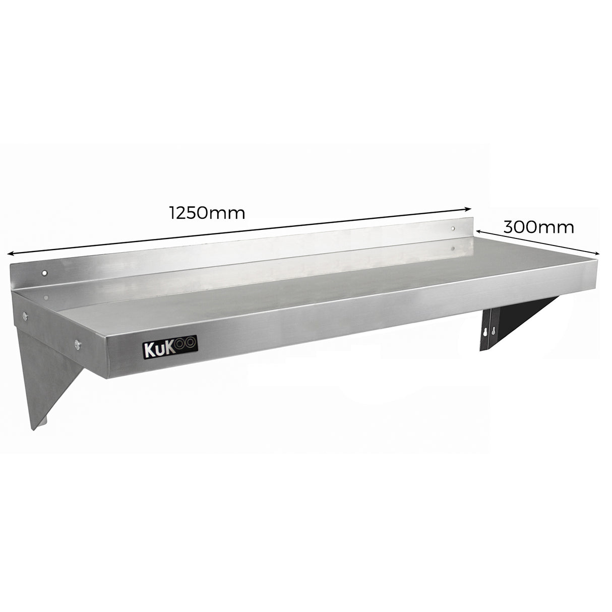 2 x KuKoo Stainless Steel Shelves 1250mm x 300mm