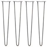4 x 28" Hairpin Legs - 2 Prong - 10mm - Raw Steel