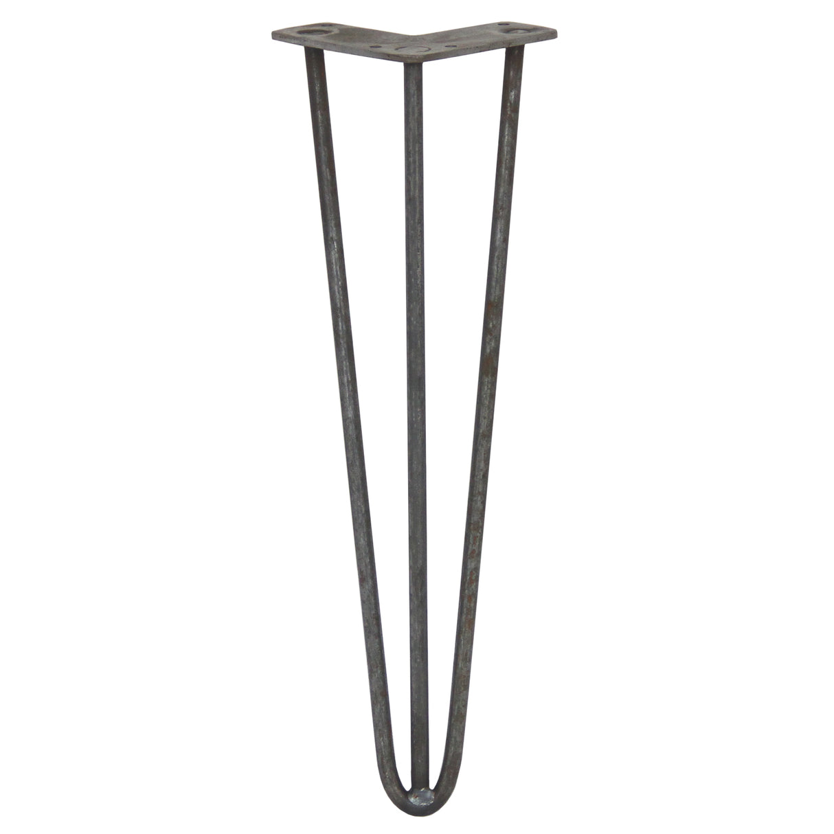 4 x 16" Hairpin Legs - 3 Prong - 10mm - Raw Steel