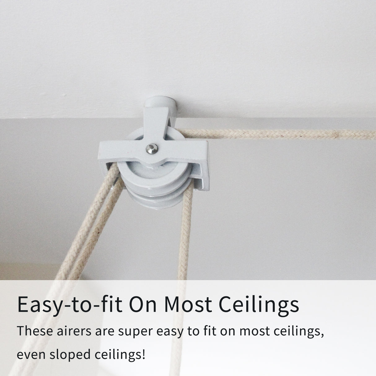 Clothing Airer Ceiling Pulley - White - 1.4m