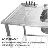 KuKoo Commercial Catering Sink Double Bowl / Left Hand Drainer