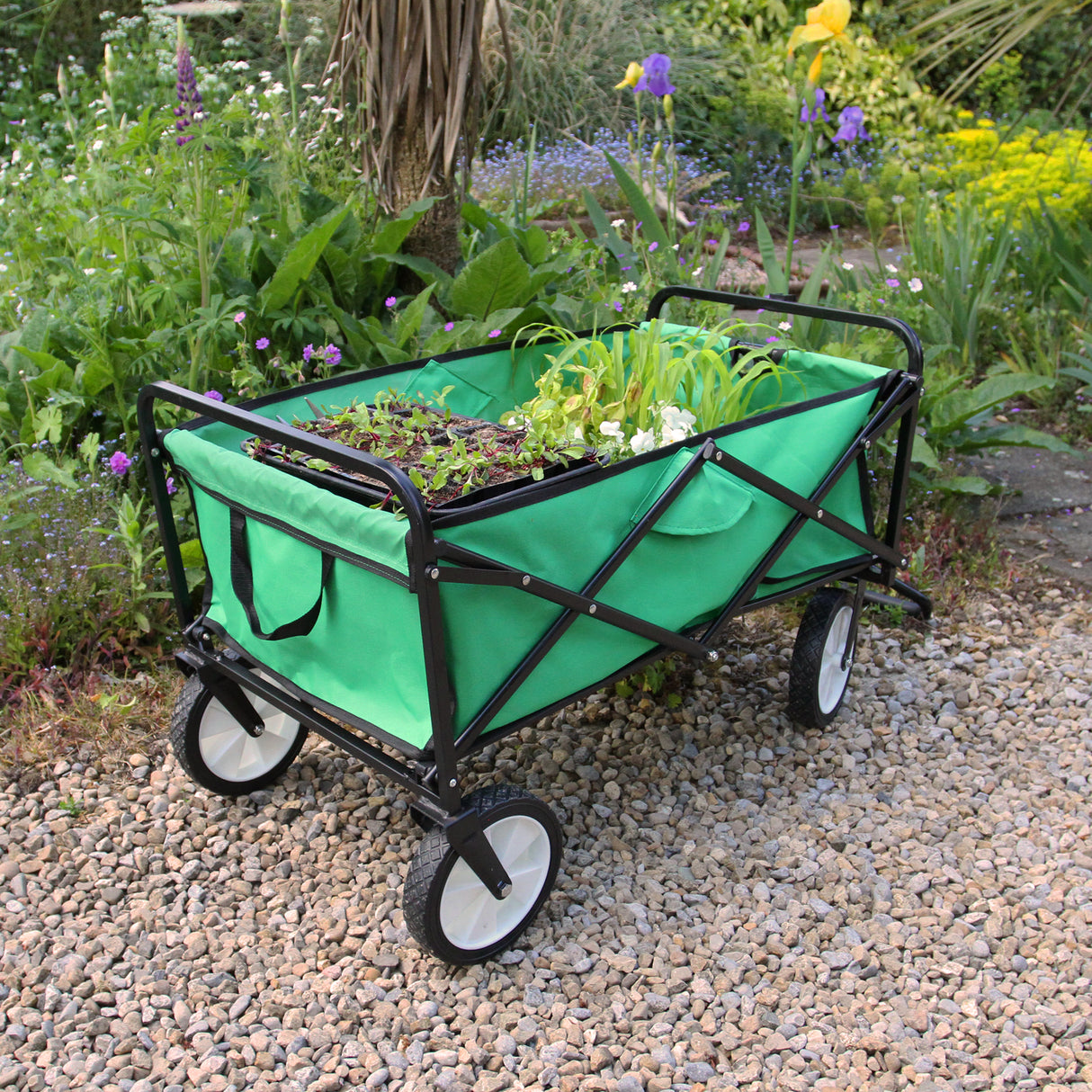 Foldable Garden Cart Green