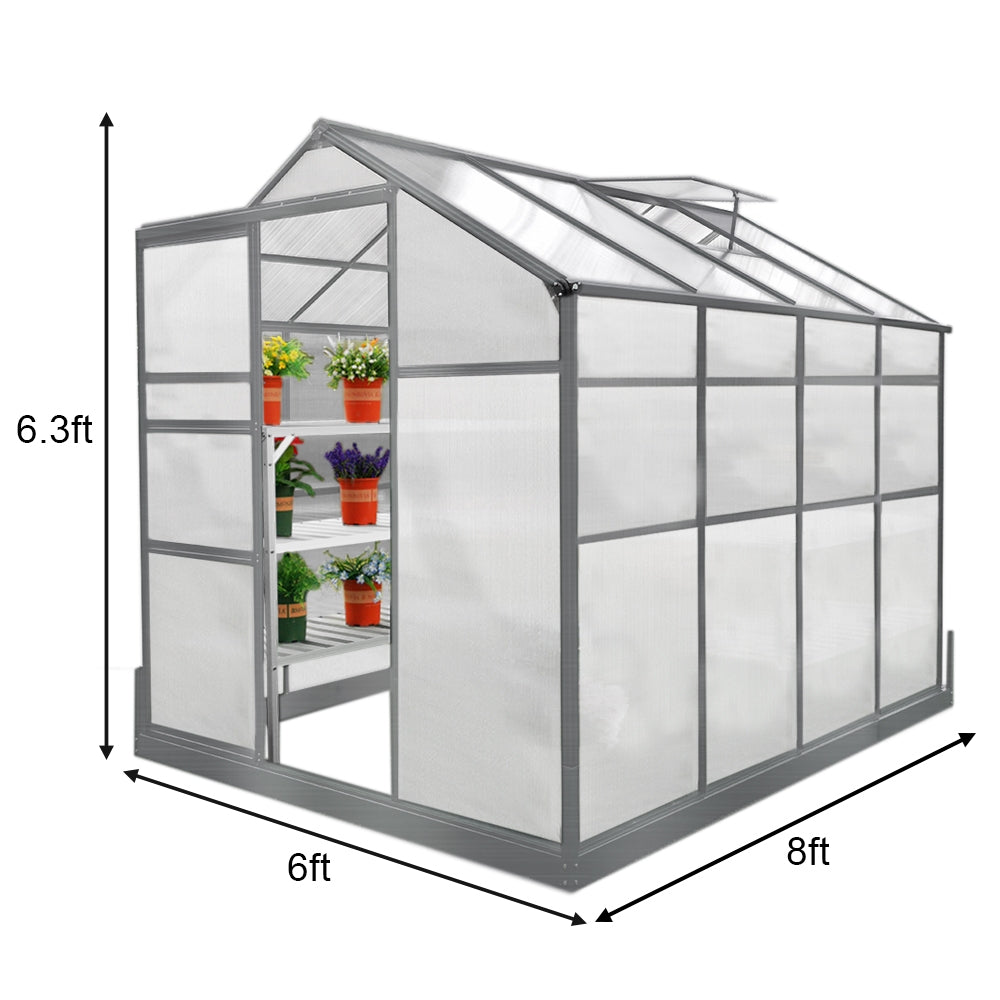 Greenhouse 6ft x 8ft With Base