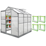 Greenhouse 6ft x 6ft With Base And 2 x Water-Resistant Racks