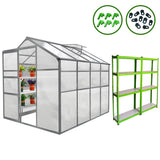 Greenhouse 6ft x 8ft And 2 x Water-resistant Racks